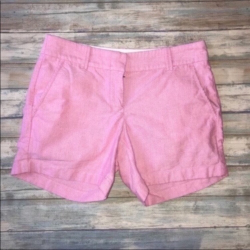 J.Crew Pink Chino Shorts Size 00 Low Rise Casual Summer Preppy Cotton Shorts